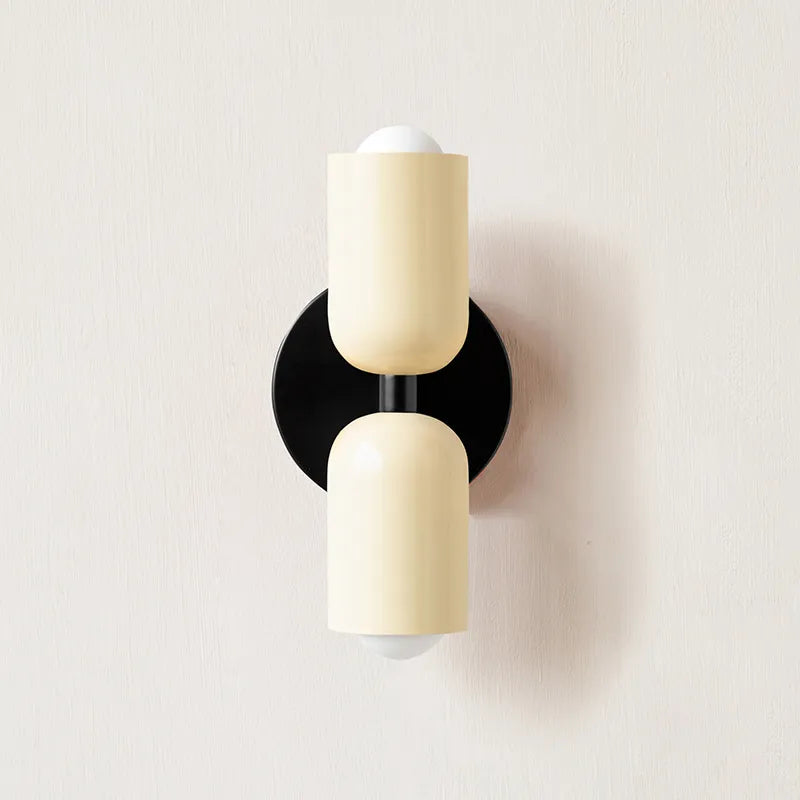Sleek BowLift Double-Head Wall Lamp with Black Base