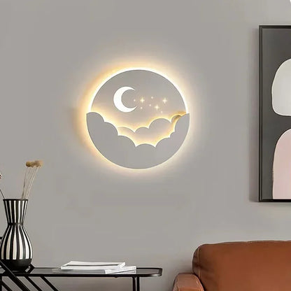 LZINA™ | Magical LED Wall Lamp – Moon & Stars Night Light