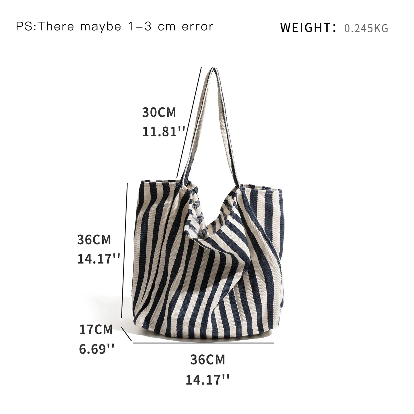 LZINA™ | Striped linen tote bag