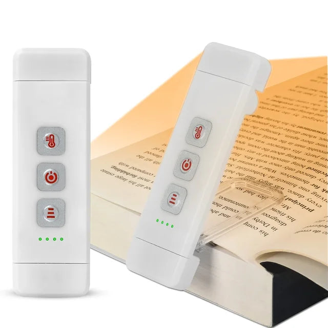 BowLift Clip-On USB Rechargeable Book Light with Timer — Portable LED Bookmark Light for Bedside & Desk