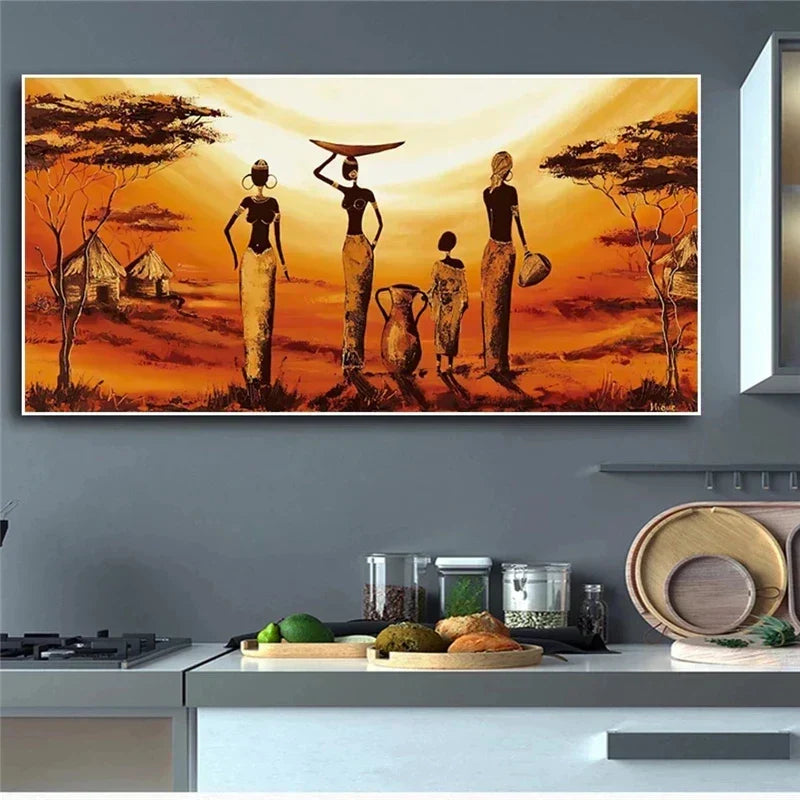 LZINA™ | Plus Sizes Abstract African Woman Canvas Painting