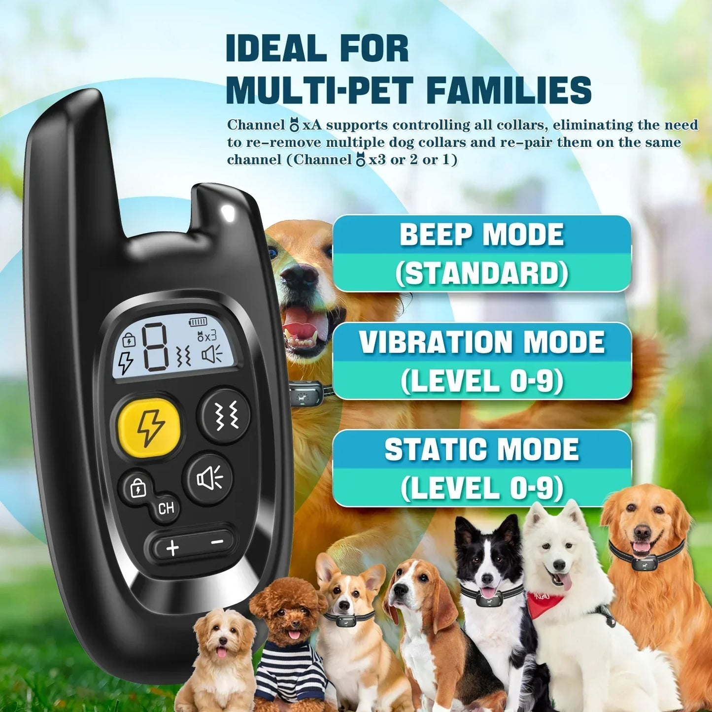 BowLift | Dog Training Collar with Remote – Shock Lock, Sound & Vibration Modes, Waterproof, 1600ft Range