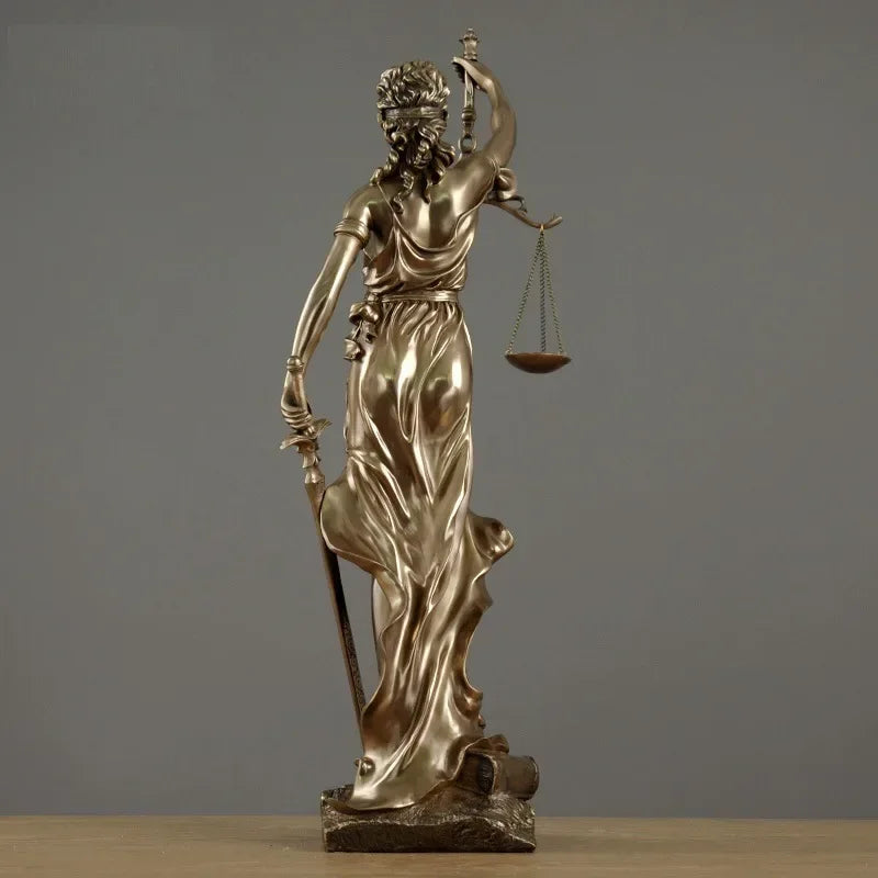 LZINA™ | ERMAKOVA European antique bronze Greek goddess of justice statue Fair Angels resin sculpture ornaments desktop home decoration gift