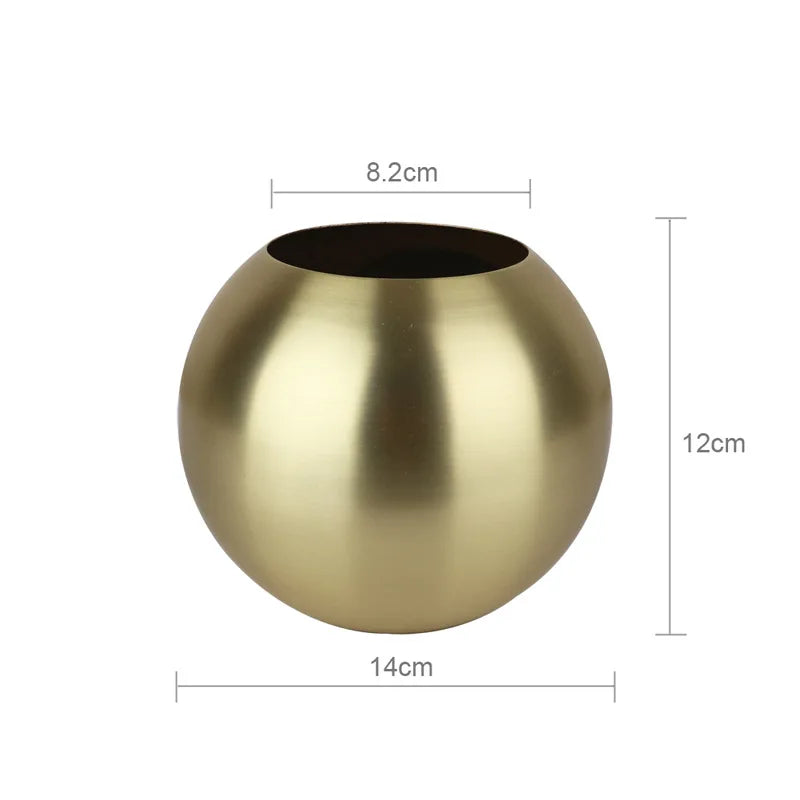 LZINA™ | Stainless Steel Vase in Nordic Style Desktop Flower Pot BeFlower Pots Gold Black Rose Gold Classic Home Decoration