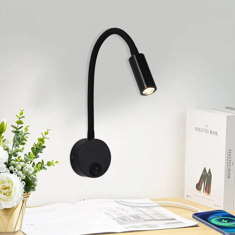 BowLift LED Wall Lamp: Modern, Flexible Lighting Ideal for Reading in Bed