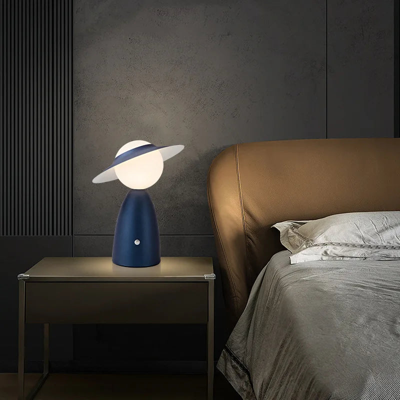 BowLift Battery-Operated Table Lamp – Hat-Wearing Gentleman
