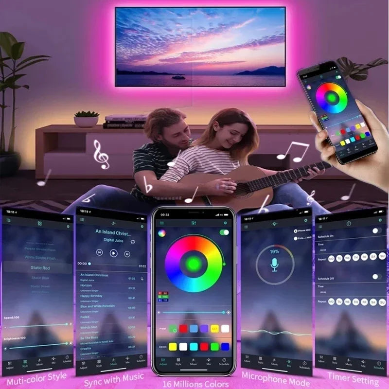 BowLift USB RGB LED Strip Lights with App Control — Create Vibrant Room and TV Backlighting Decor