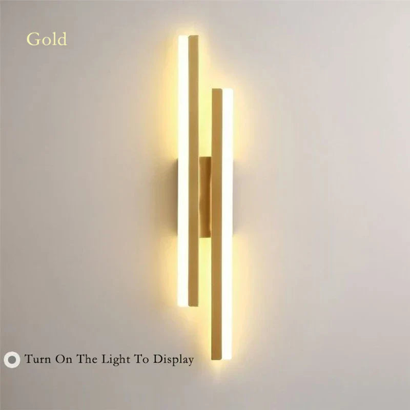 BowLift Modern LED Wall Lamp – Black & Gold Acrylic Accent Light for Elegant Room Décor
