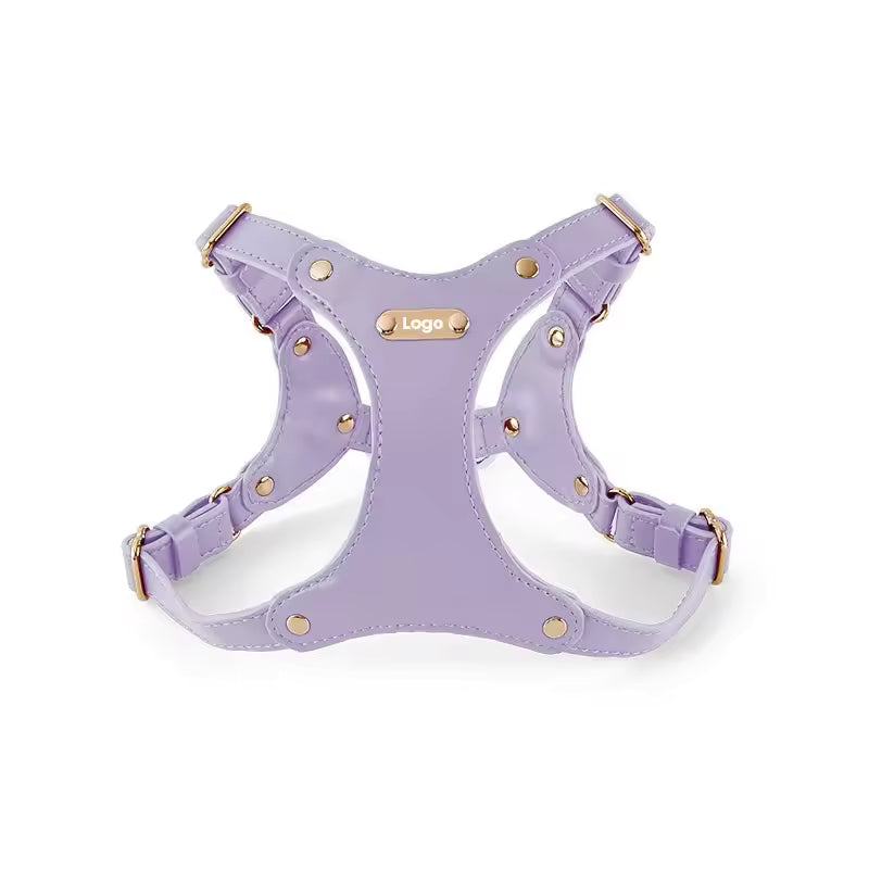 Adjustable Leather Dog Harness with Custom Engraving Bowlift