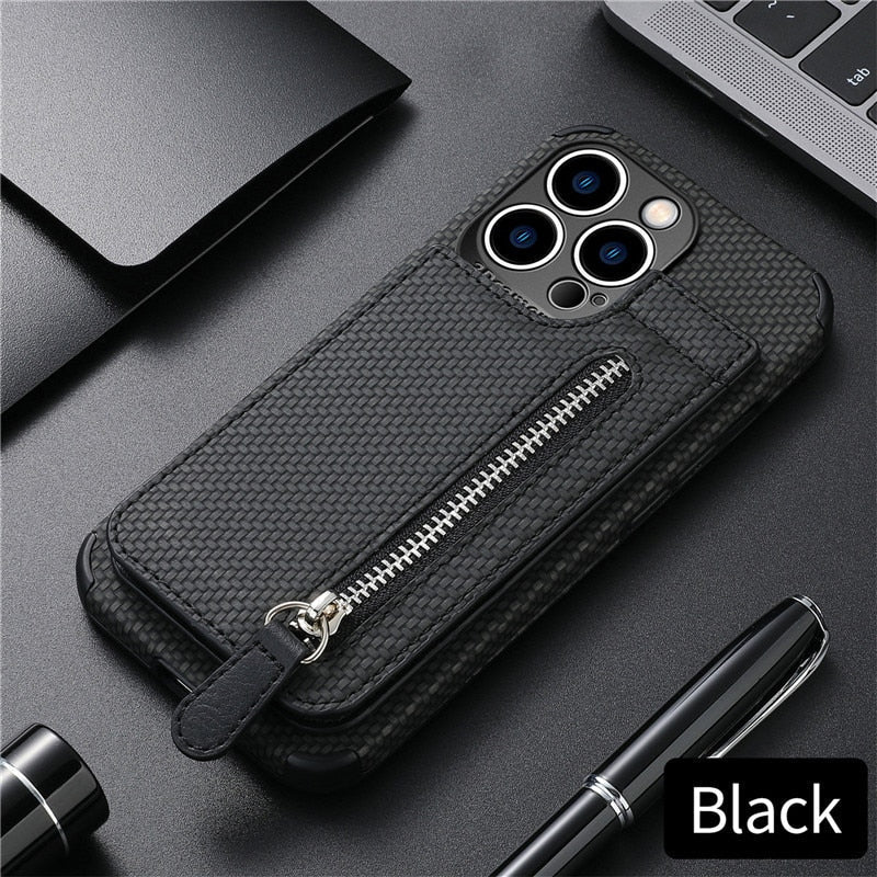 LZINA™ | Zip Zip Elegance Wallet iPhone Case
