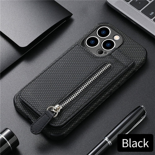 LZINA™ | Zip Zip Elegance Wallet iPhone Case