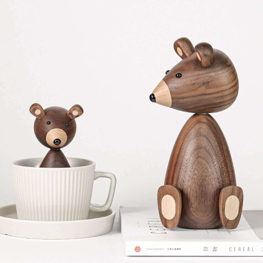 LZINA™ | Danish Wood Brown Bear Family Ornaments