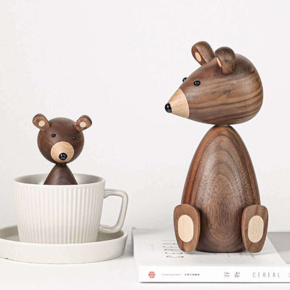 LZINA™ | Danish Wood Brown Bear Family Ornaments