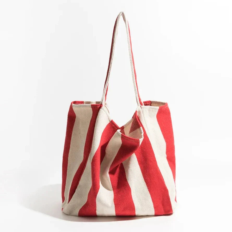 LZINA™ | Striped linen tote bag