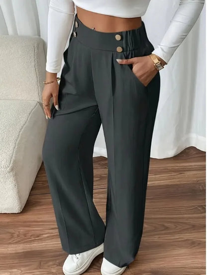 Women’s High Waist Straight Leg Office Trousers