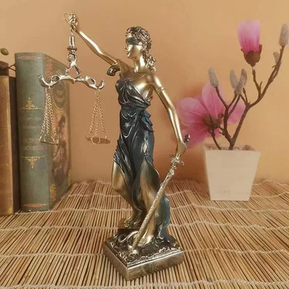 LZINA™ | ERMAKOVA European antique bronze Greek goddess of justice statue Fair Angels resin sculpture ornaments desktop home decoration gift