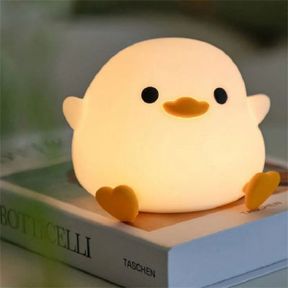 LZINA™ | Duck Night Light | Soft LED Bedside Lamp | Child-Safe Silicone | Touch Control & Portable Design