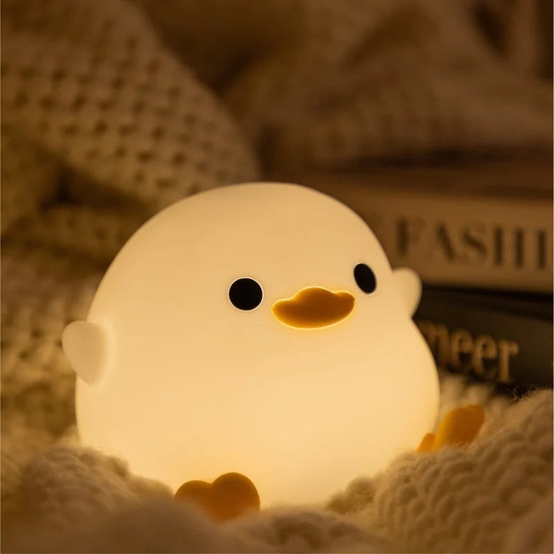LZINA™ | Duck Night Light | Soft LED Bedside Lamp | Child-Safe Silicone | Touch Control & Portable Design