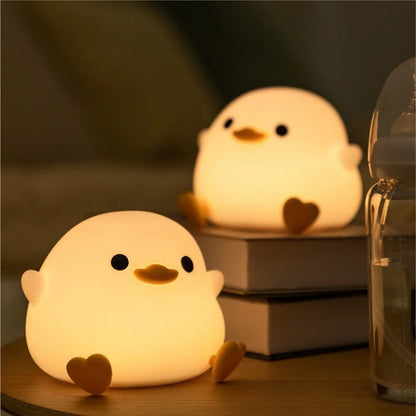 LZINA™ | Duck Night Light | Soft LED Bedside Lamp | Child-Safe Silicone | Touch Control & Portable Design