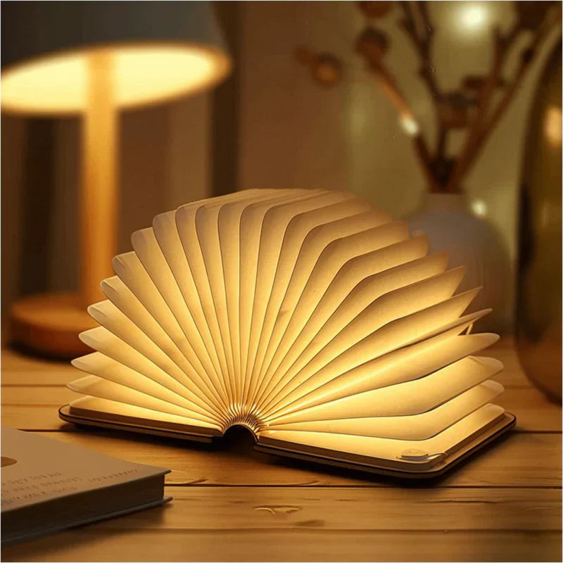 LZINA™ | LED Folding Book Light – Unique and Quirky Gift Idea for Book Lovers, Perfect for Reading Nooks or Bedside Tables | Creative and Compact Night Light