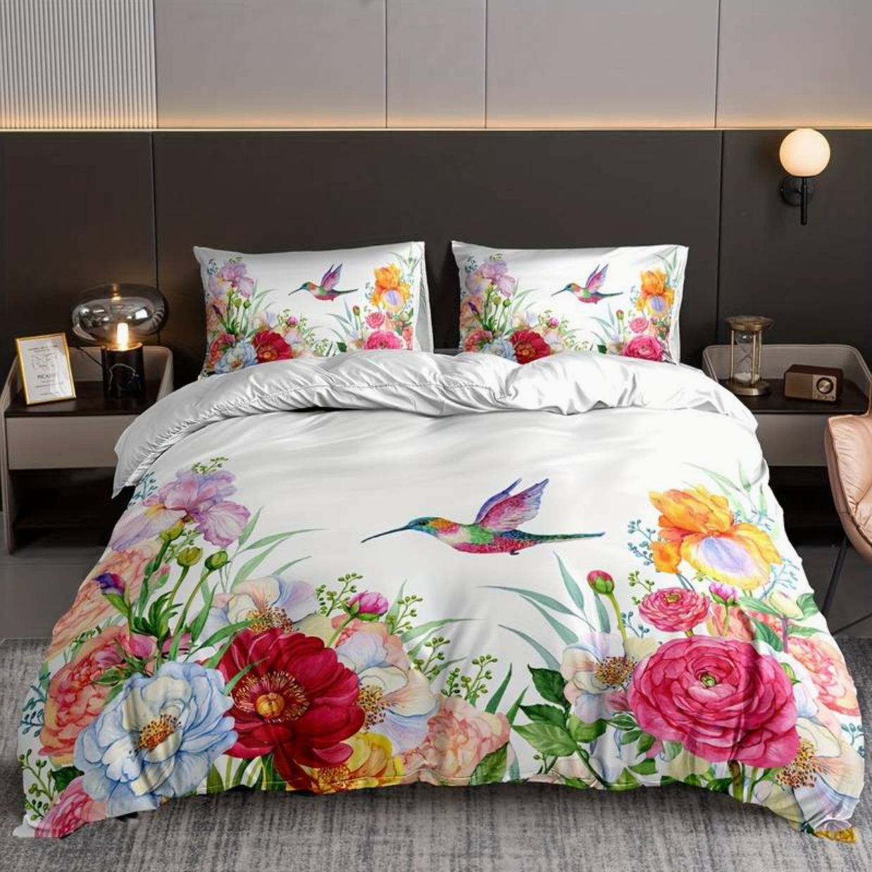 BowLift | Colorful Flowers Aura Duvet with Pillowcases