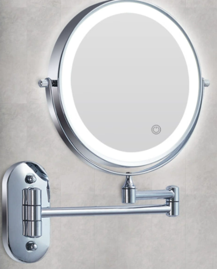 BowLift | Black LED Rechargeable Makeup Mirror – 3-Color Light