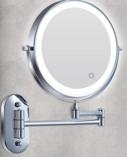 BowLift | Black LED Rechargeable Makeup Mirror – 3-Color Light