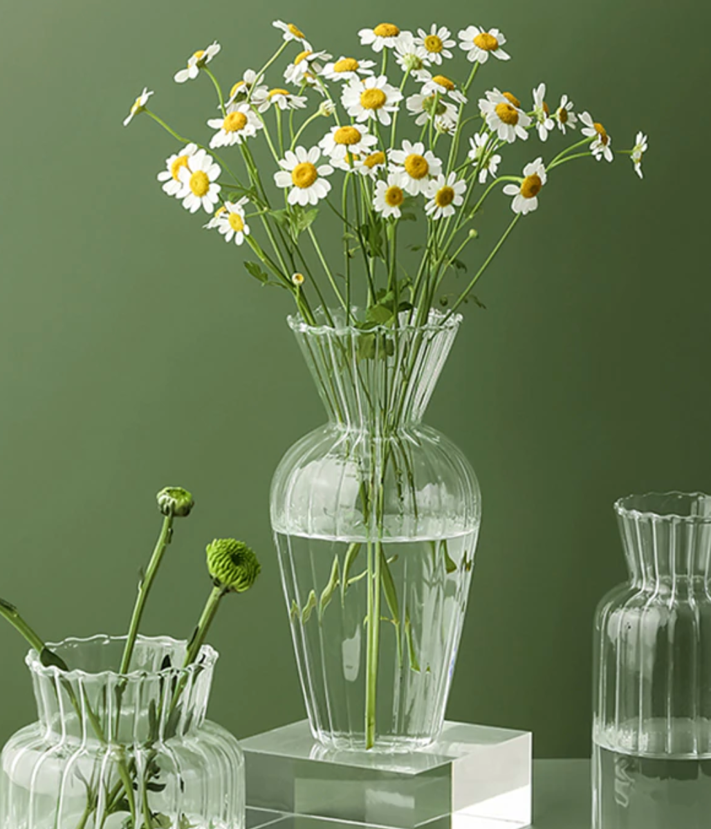 LZINA™ | Petal-Textured-Glass Accents & Vases