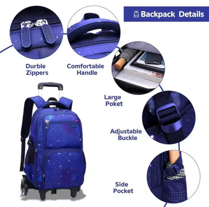 LZINA™ | Rolling Trolley School Backpack