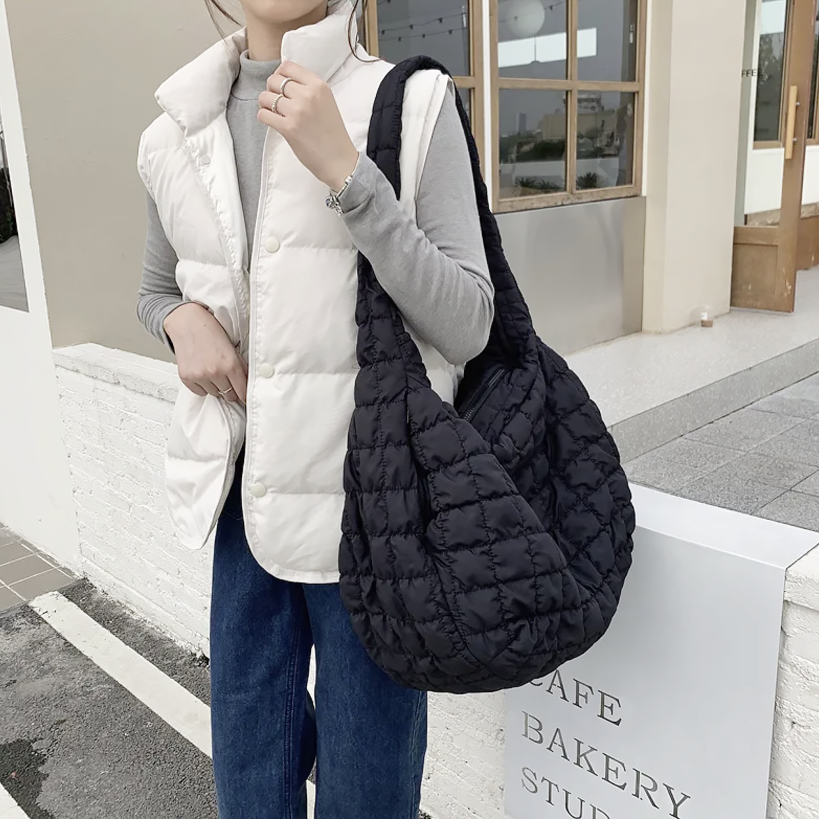 LZINA™ | Cross Quilt X-Large Shoulder Bag