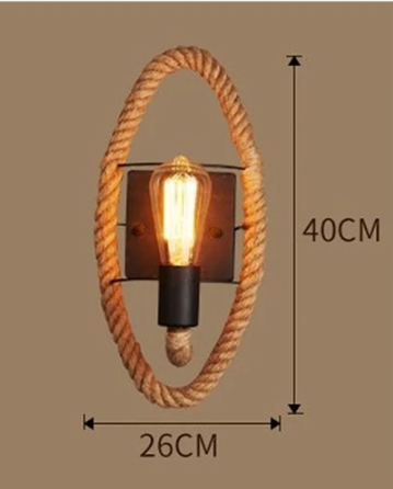 BowLift Vintage Rope Wall Light - Rustic Charm with Warm Glow