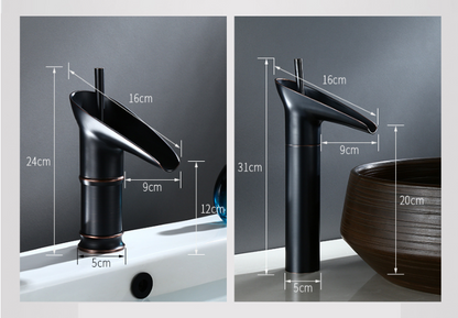 BowLift | Waterfall Antique Faucet Bathroom Sink Faucet Brass Sink Mixers