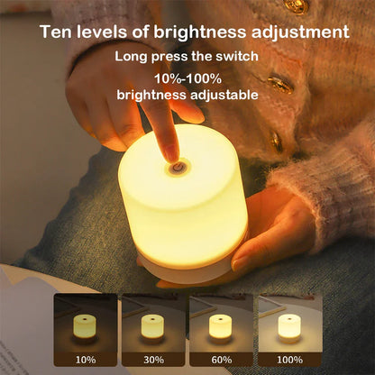 BowLift USB Nightstand Lamp — Creative Touch-Dimming LED Night Light for Bedroom and Dormitory