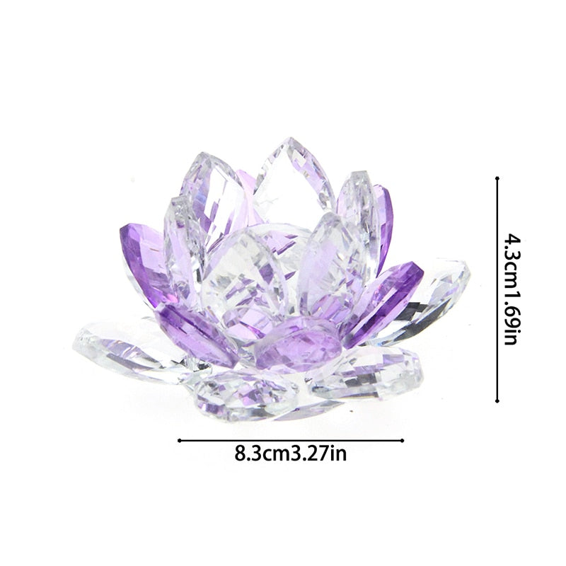 LZINA™ | Crystal Lotus Flower Craft Glass Paperweight Home Decoration Ornaments Figures Home Wedding Party Decor Gifts Souvenir