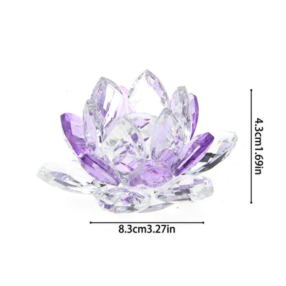 LZINA™ | Crystal Lotus Flower Craft Glass Paperweight Home Decoration Ornaments Figures Home Wedding Party Decor Gifts Souvenir