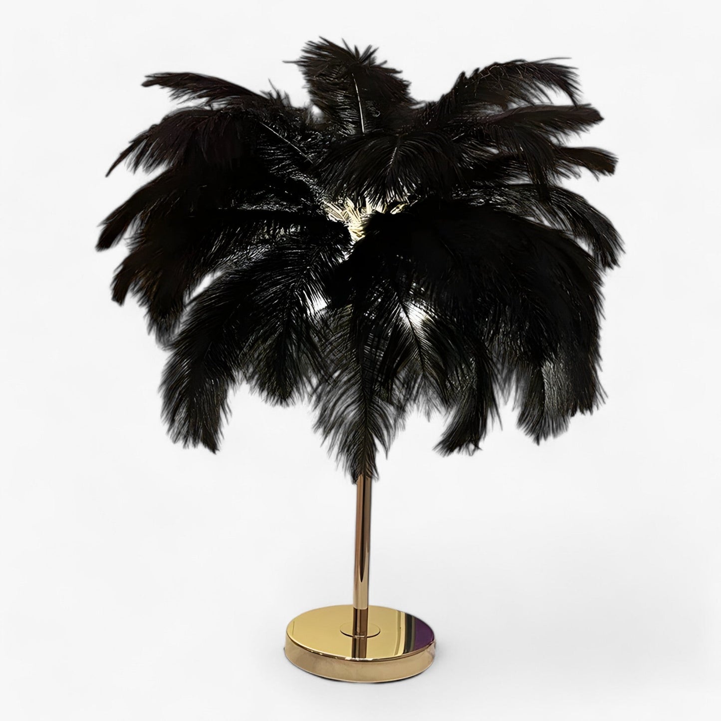 BowLift FeatherGlow Table Lamp with Touch Control – LED Feather Accent Lighting for Weddings and Room Decor