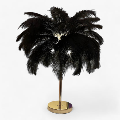 BowLift FeatherGlow Table Lamp with Touch Control – LED Feather Accent Lighting for Weddings and Room Decor