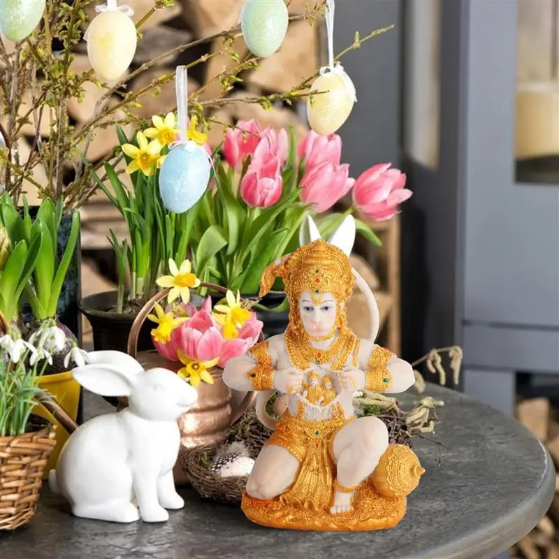 LZINA™ | 1 Piece Hanuman Buddha Monkey God Figurine Southeast Asian Style Home Sculpture Lord Hanuman Statue Buddha Figur Ornament