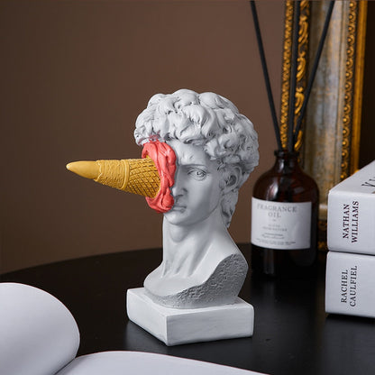LZINA™ | David Figurine with Ice Cream Home Decoration Sculpture
