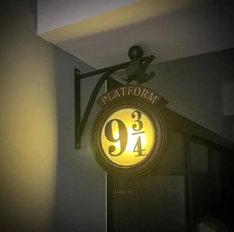 BowLift Harry Potter 9 3/4 Figure Nightstand Lamp - LED 3D Hogwarts Wall Light, Magical Room Decor for Harry's Room & Kids Birthday Gift