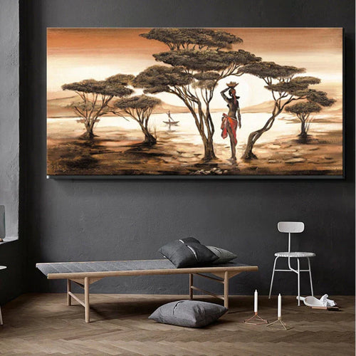 LZINA™ | Plus Sizes Abstract African Woman Canvas Painting