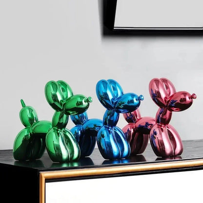 LZINA™ | Nordic Balloon Dog Sculpture Resin Animal Ornament Art Sculptures and Figures Craft Home Decoration Room Desktop Accessories