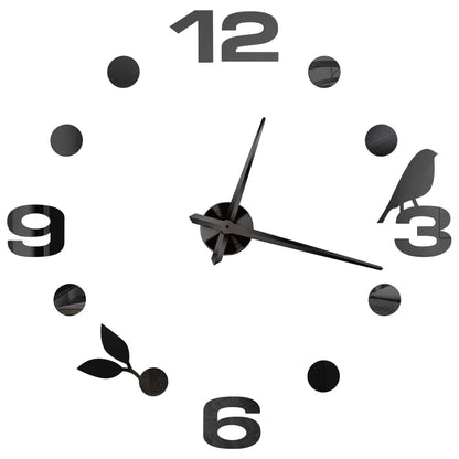 Big Wall Clock DIY 3D Self Adhesive Mirrored Acrylic Wall Clock For Kitchen Dining Room Living Room Creative Home Decor | Bowlift