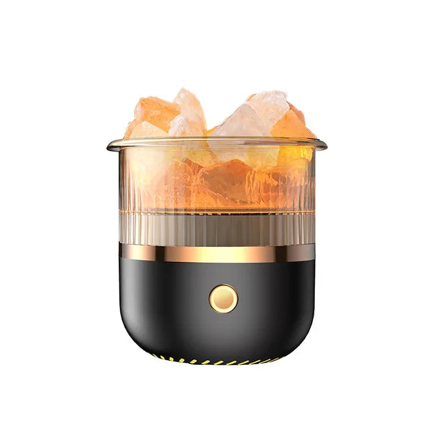 BowLift Himalayan Salt Crystal Lamp with Essential Oil Diffuser and USB Ultrasonic Humidifier for Home & Office