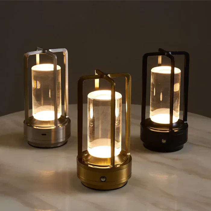 LZINA™ | Warm LED Cordless Table Lamp – Battery Operated Nordic Design - LED with Touch Control, Suitable for Bedroom, Home, Outdoor - Ideal Night Light
