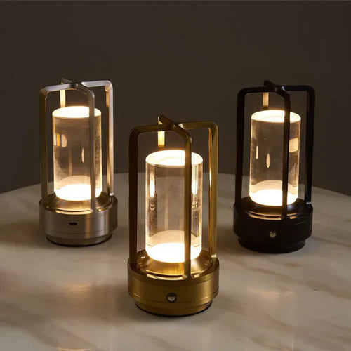 LZINA™ | Warm LED Cordless Table Lamp – Battery Operated Nordic Design - LED with Touch Control, Suitable for Bedroom, Home, Outdoor - Ideal Night Light