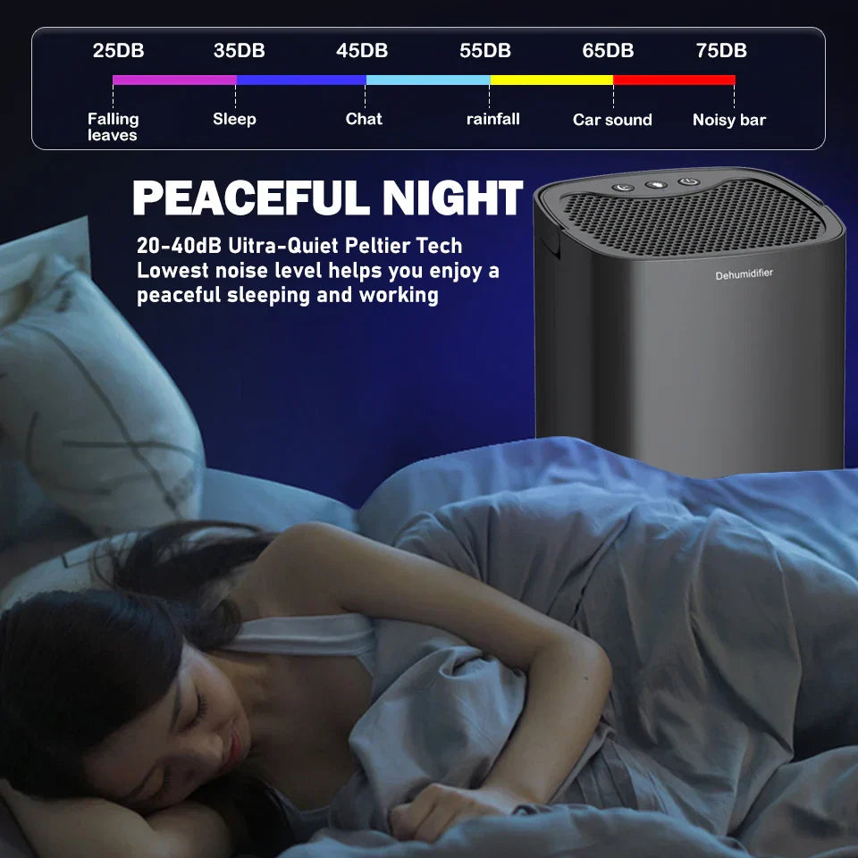 LZINA™ | 1000ml Portable 2-in-1 Dehumidifier with Air Filter & Night Light – Aveline