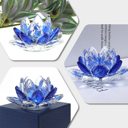 LZINA™ | Crystal Lotus Flower Craft Glass Paperweight Home Decoration Ornaments Figures Home Wedding Party Decor Gifts Souvenir