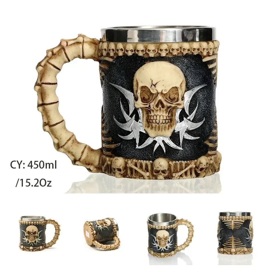 LZINA™ | Medieval Dragon Resin Stainless Steel Mug as Coffee Mug or Tea Mug
