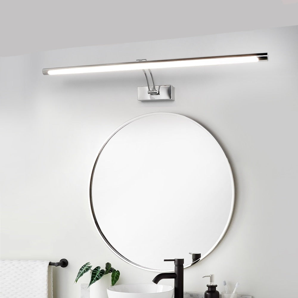 BowLift 80-100 cm LED Wall Light – Sleek Black & Silver Internal Picture Light for Bathrooms